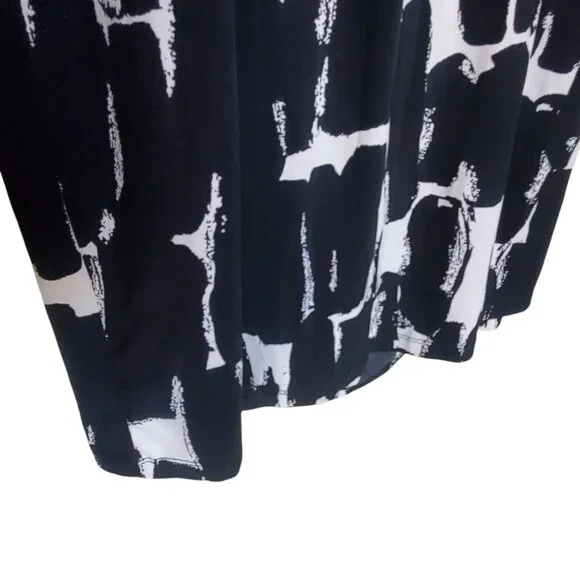 New York & Co. Silky Feel Black White XL Dress - Picture 7 of 13